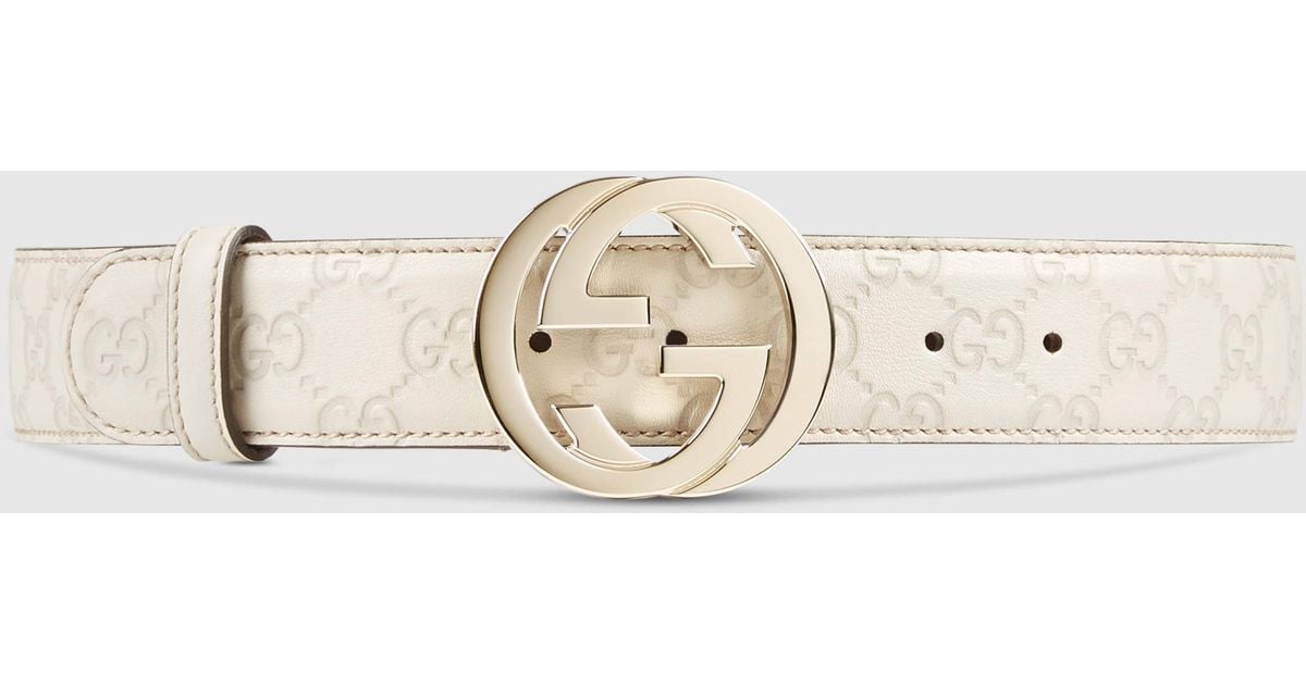 Gucci Leather Ssima Belt With 