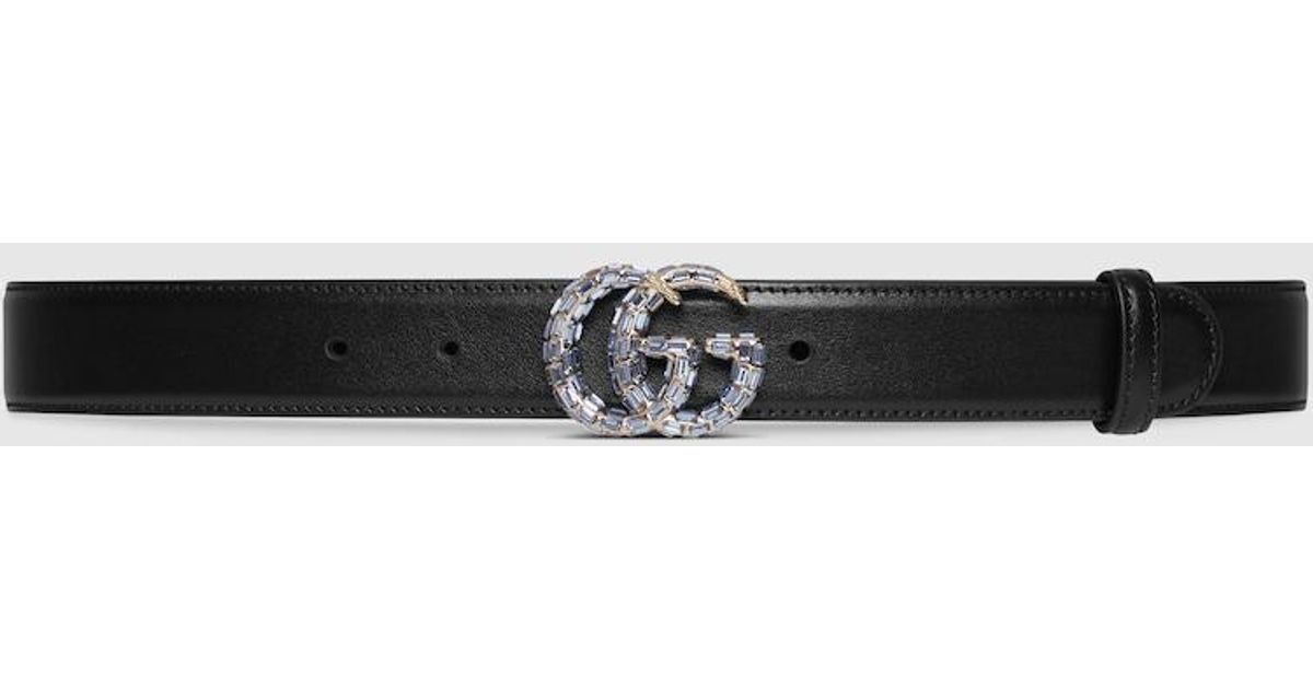 Thin gg leather belt best sale