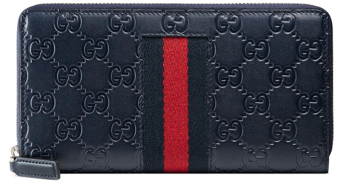 gucci signature web zip around wallet