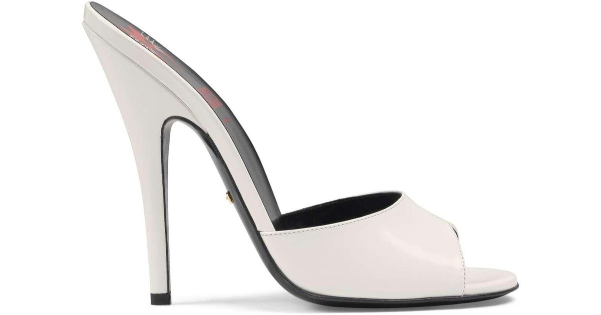 gucci white heeled sandals