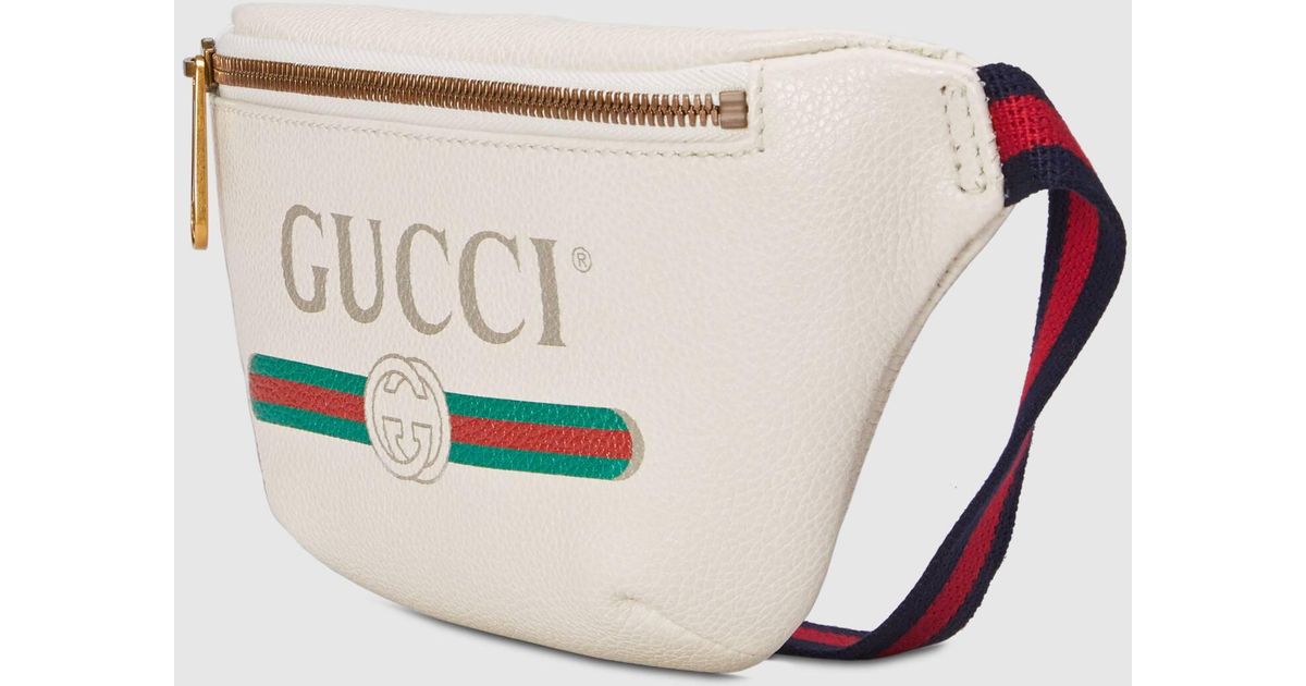 Gucci Leather Print Small Belt Bag in White - Save 5% - Lyst