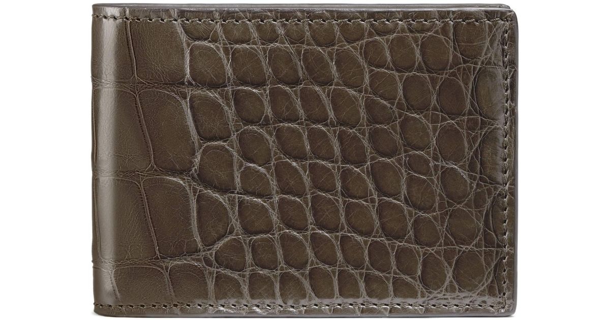 Gucci Leather Crocodile Wallet in Brown Crocodile (Brown) for Men 