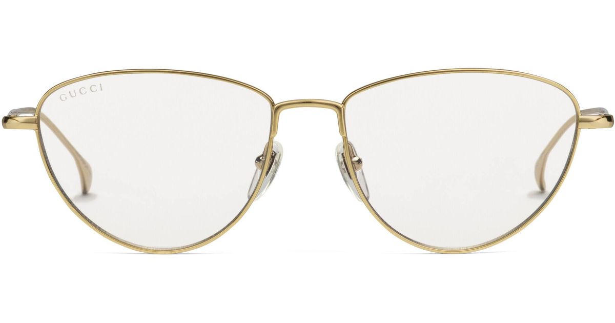 Gucci Satin Cat-eye Sunglasses With Photochromic Lens in Gold (Metallic ...