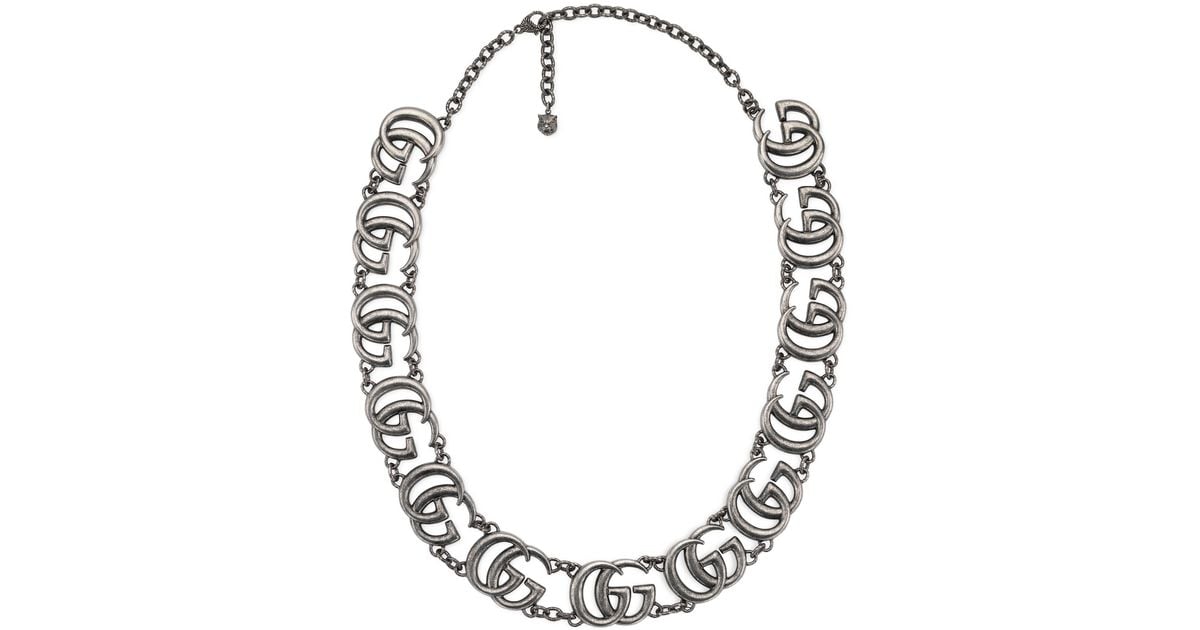 gucci double g necklace silver