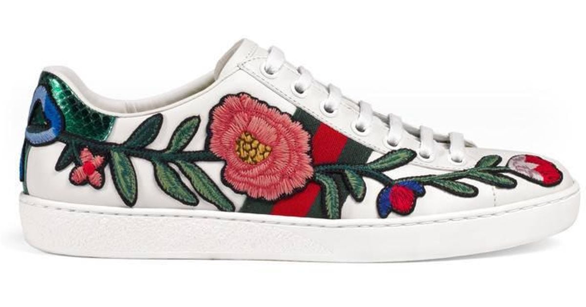 gucci embroidered ace sneakers