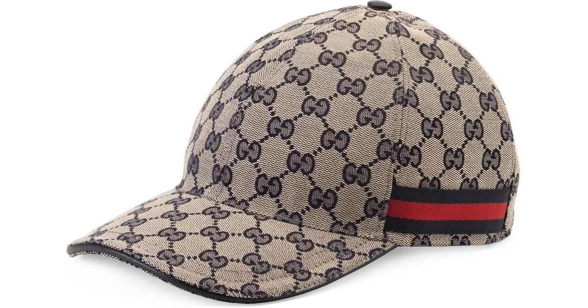 Gucci Original GG Canvas Baseball Hat With Web in Blue for Men | Lyst
