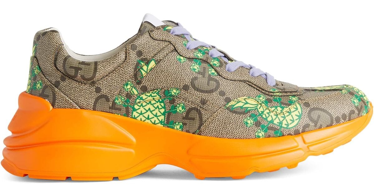 Gucci Pineapple Men's Rhyton Sneaker in Natural for Men | Lyst