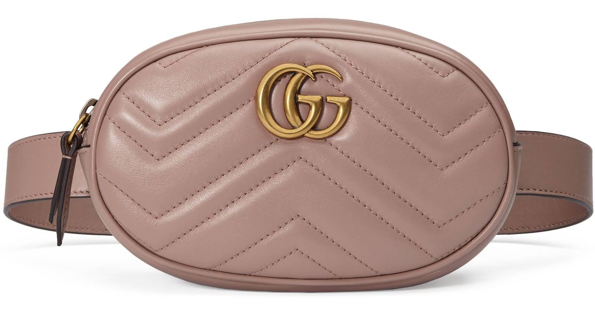 Gucci GG Marmont Matelasse Leather Belt Bag in Pink Lyst