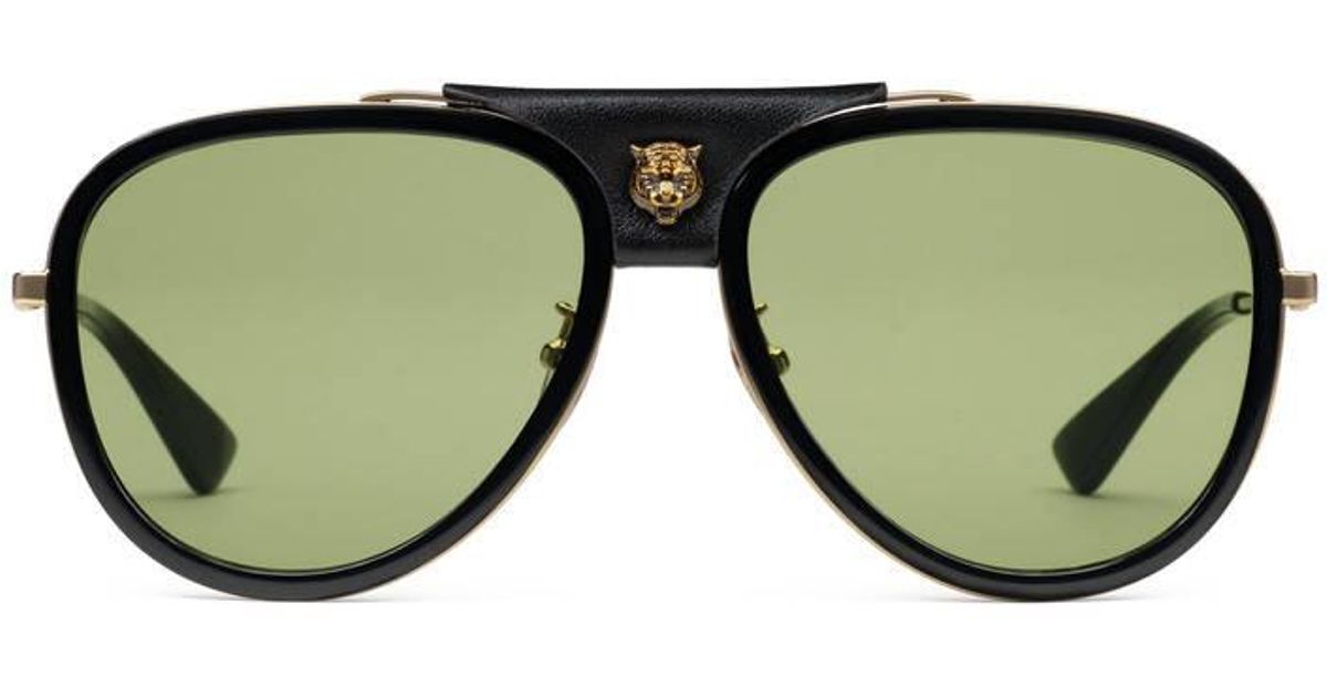 gucci leather sunglasses