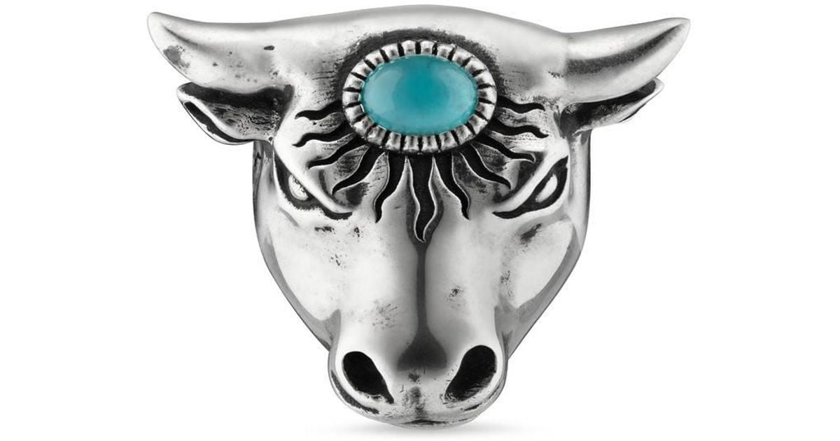Gucci Anger Forest Bull's Head Ring in 
