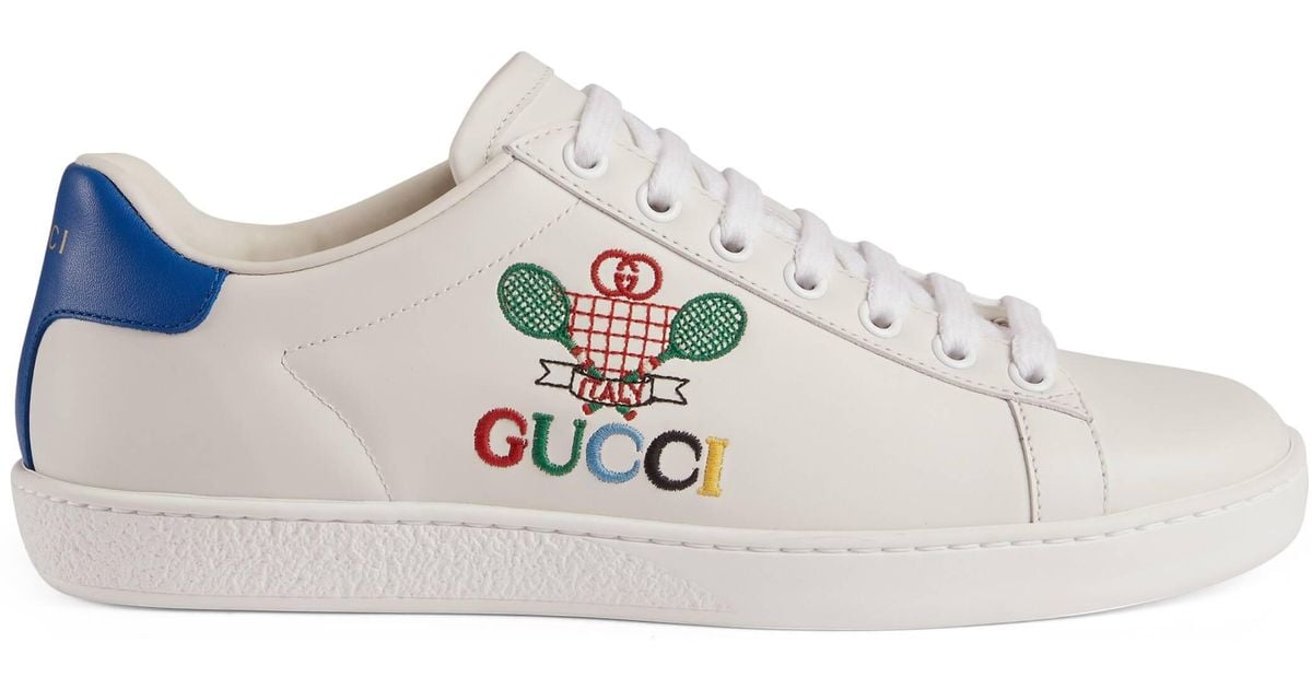 Gucci Ace Sneaker With Tennis in White Lyst