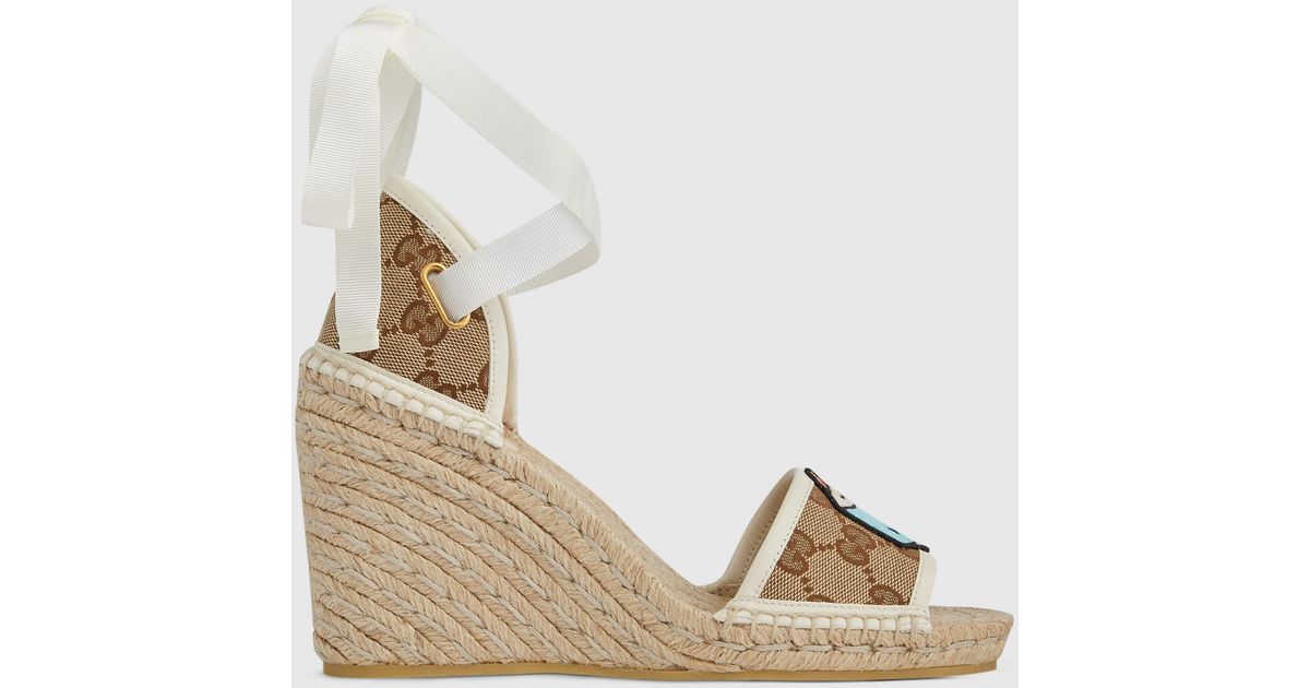 Gucci GG Espadrille With Patch in Metallic | Lyst UK
