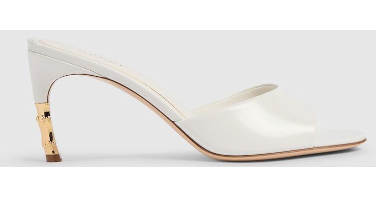 Gucci Slide With Bamboo Motif in White | Lyst
