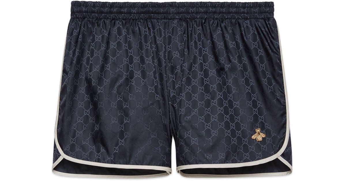 Gucci Synthetic gg Nylon Swim Short With Bee in Blue for Men | Lyst  Australia