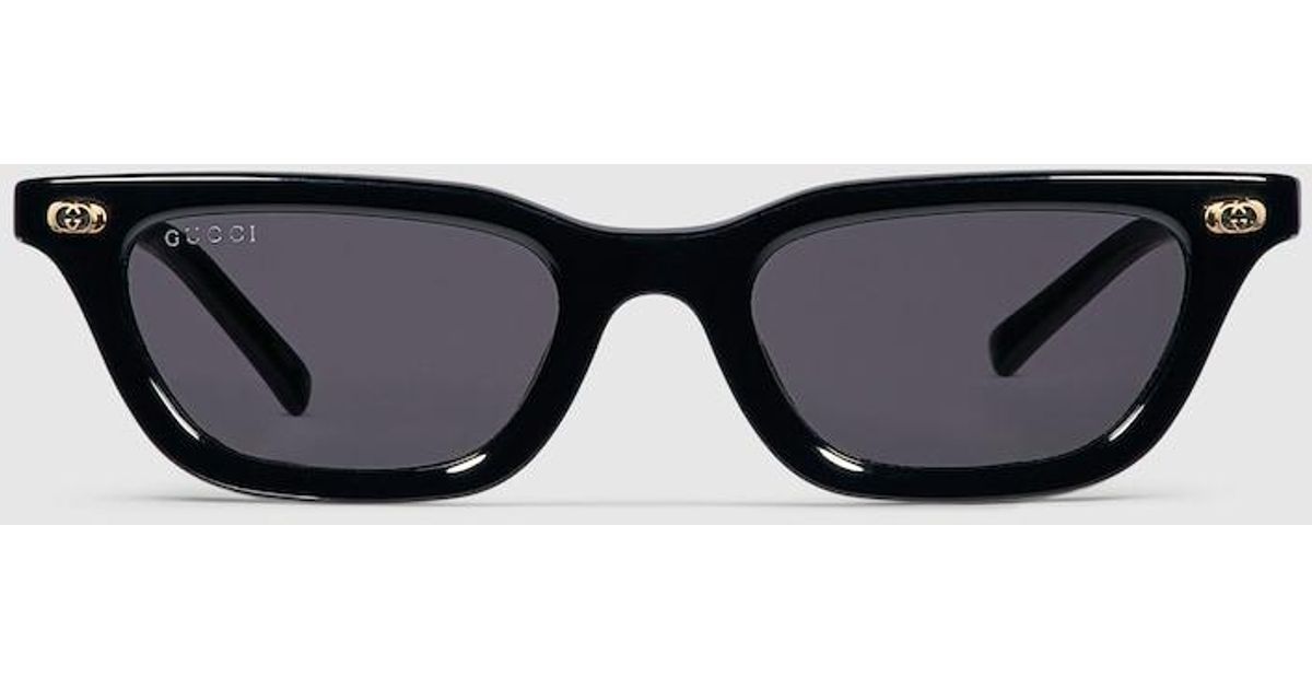 GUCCI ブラック キャットアイサングラス Gucci Cat Eye Frame Sunglasses in Black | Lyst UK