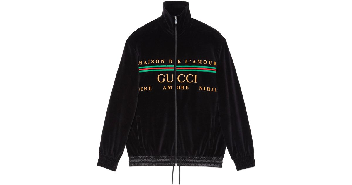Veste de jogging en velours Maison de l'amour Gucci pour homme en