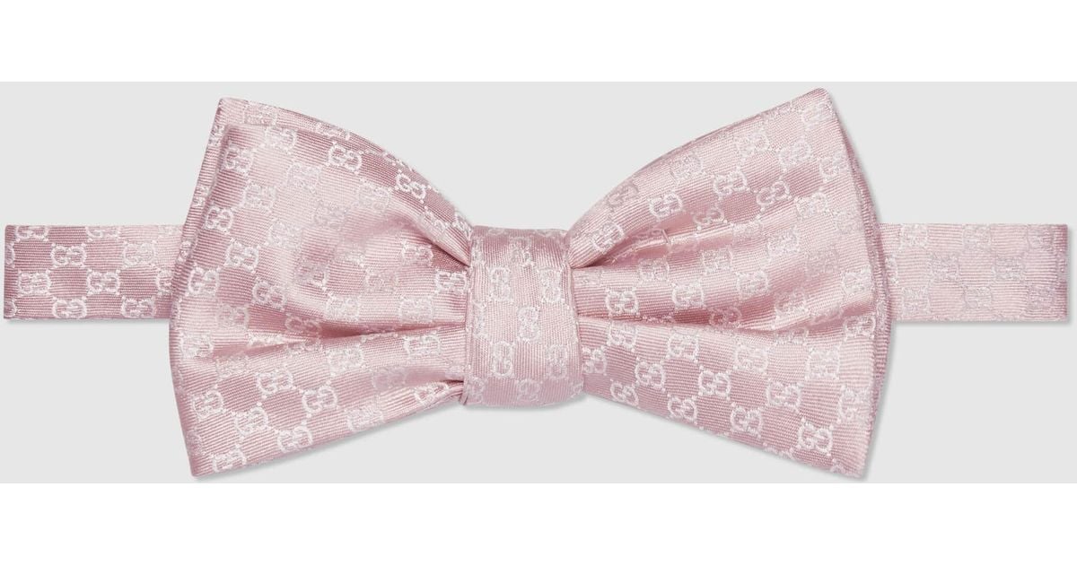 Gucci Silk Bow Tie in Pink for Men