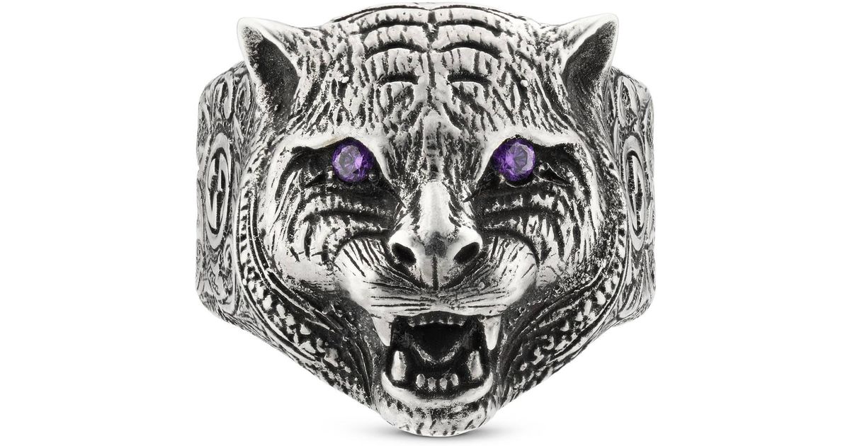 gucci garden feline head ring