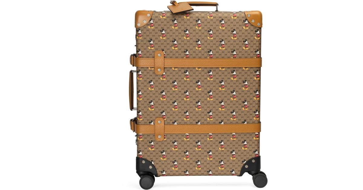 Gucci Leather Disney X Globe Trotter Medium Suitcase In Beige Natural For Men Lyst