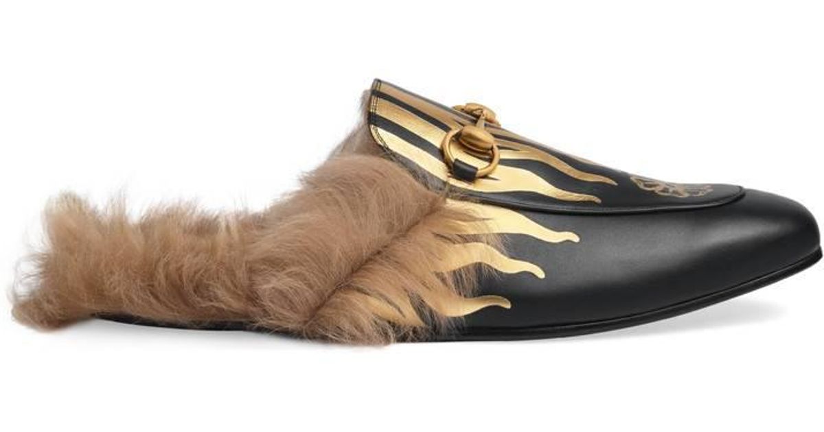 gucci slippers gold