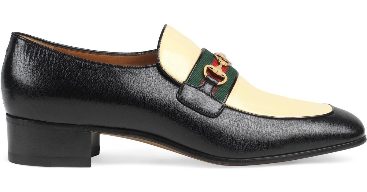 leather loafer with interlocking g horsebit