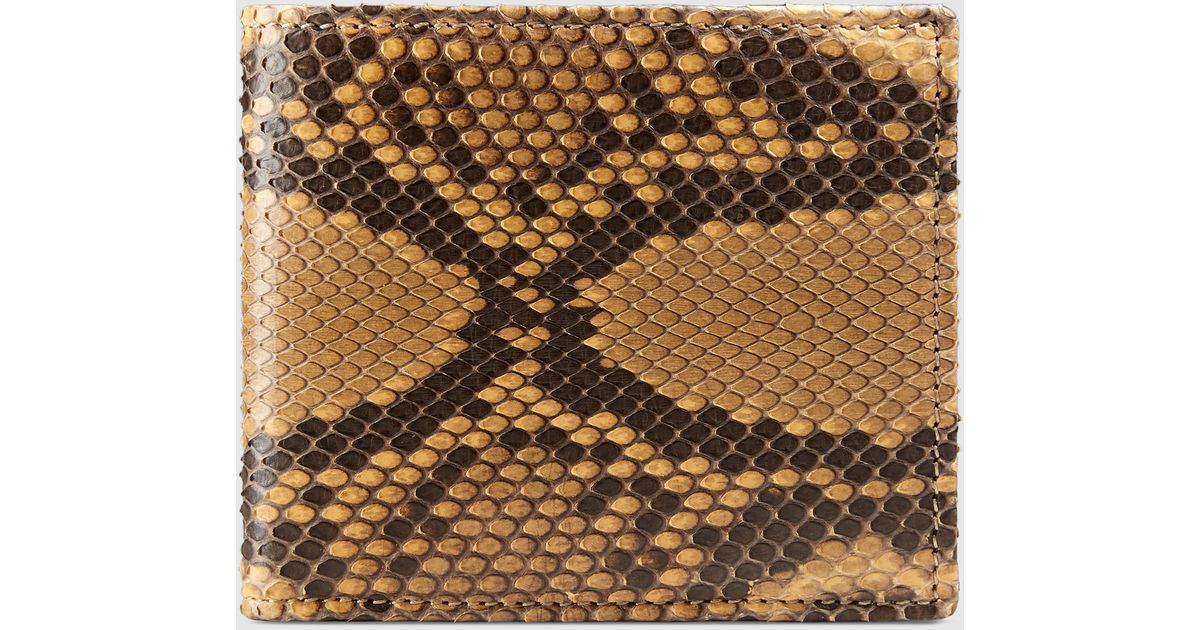 Gucci Leather Python Wallet in Light 