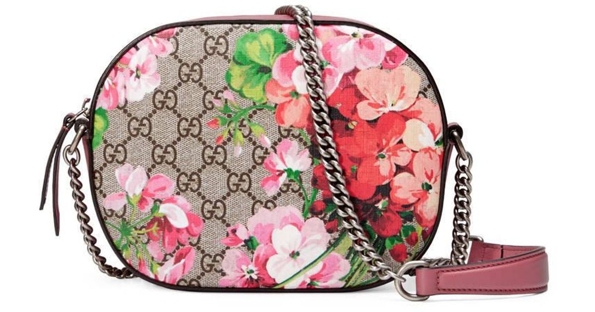 gucci blooms gg supreme mini chain crossbody bag