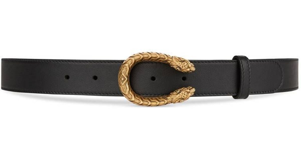 Gucci Dionysus Leather Belt in Black | Lyst