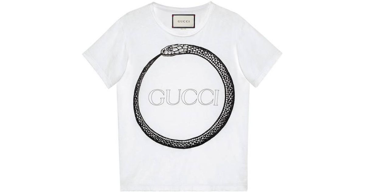 Gucci Cotton Ouroboros Print T-shirt in 