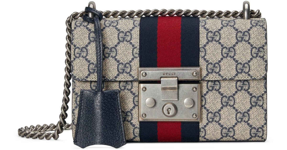 Gucci GG Padlock Small Shoulder Bag in Blue | Lyst