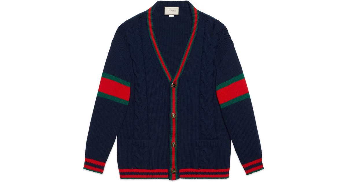 gucci oversize cable knit cardigan