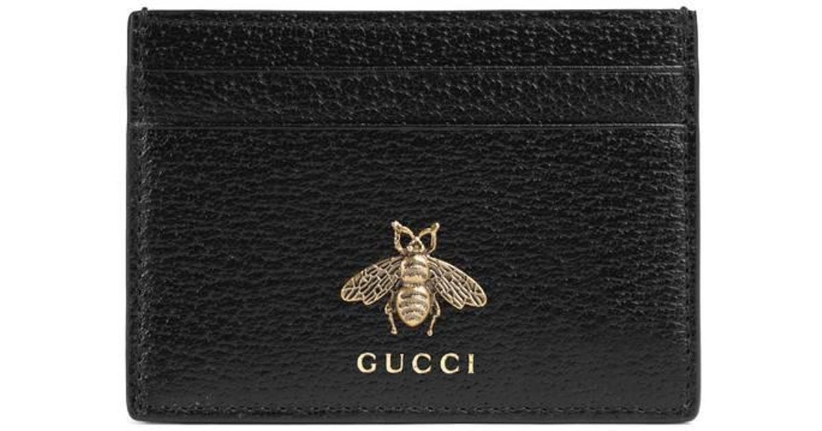 gucci animalier leather card case