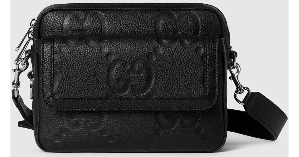 Gucci Small Jumbo Gg Crossbody Bag in Black for Men | Lyst