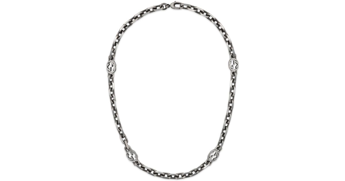 Silver choker with interlocking g deals