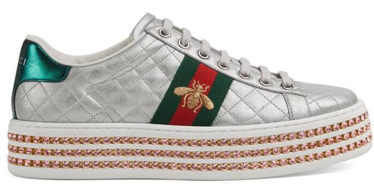 silver gucci ace sneakers