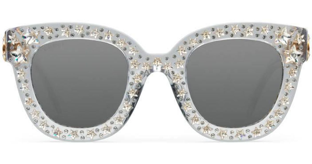 cat eye acetate sunglasses with stars