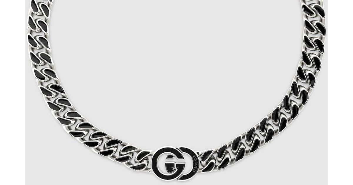 Gucci Interlocking Flat Chain Necklace in Metallic for Men | Lyst