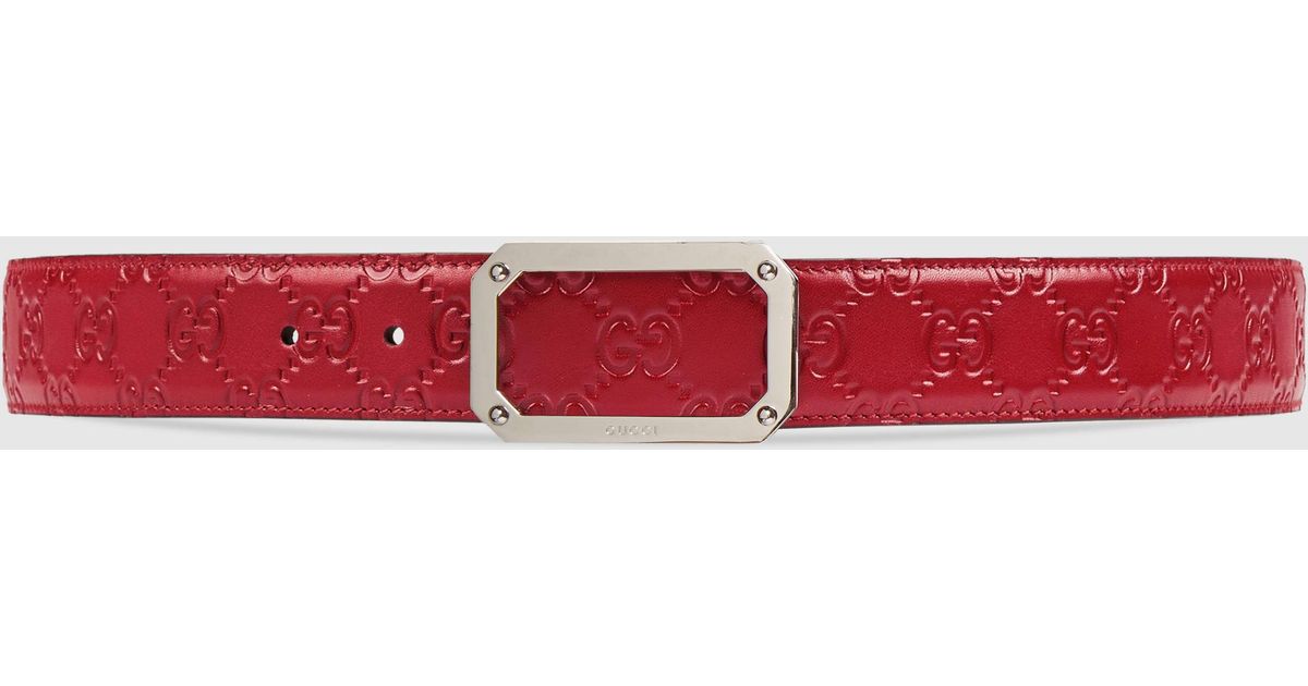 red gucci signature belt