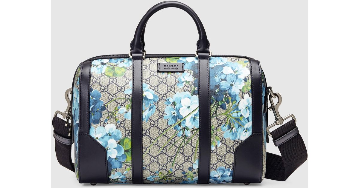 Gucci Duffle Bag Blooms GG Supreme Monogram Floral Print Medium