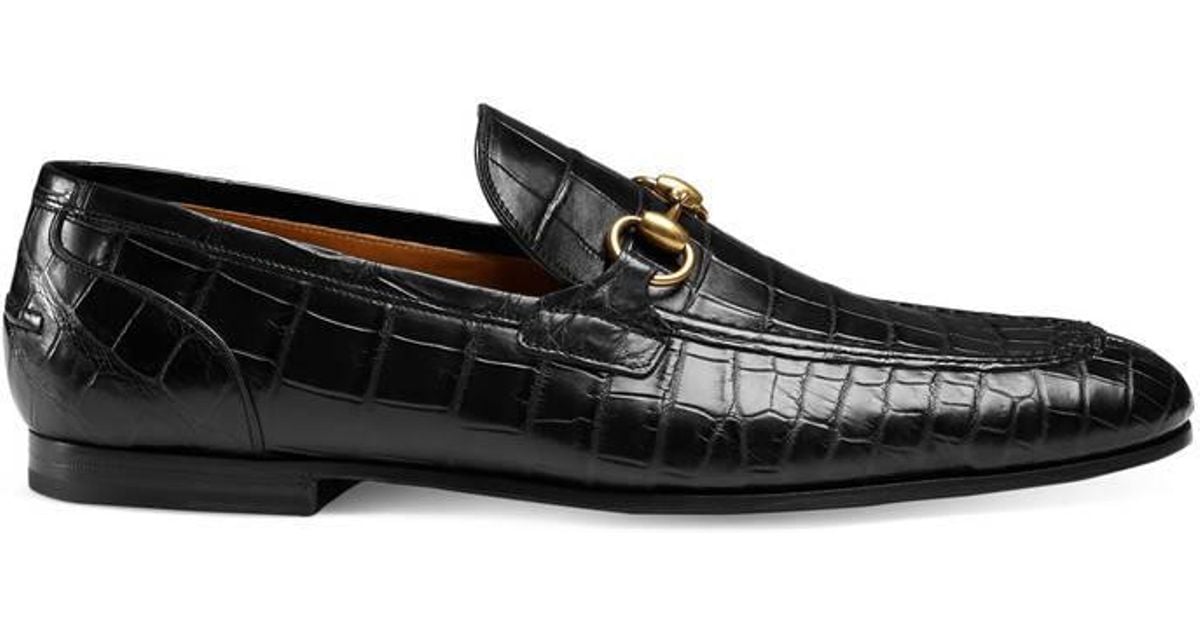 Me preparé escribir sofá Gucci Jordaan Crocodile Loafer in Black for Men | Lyst