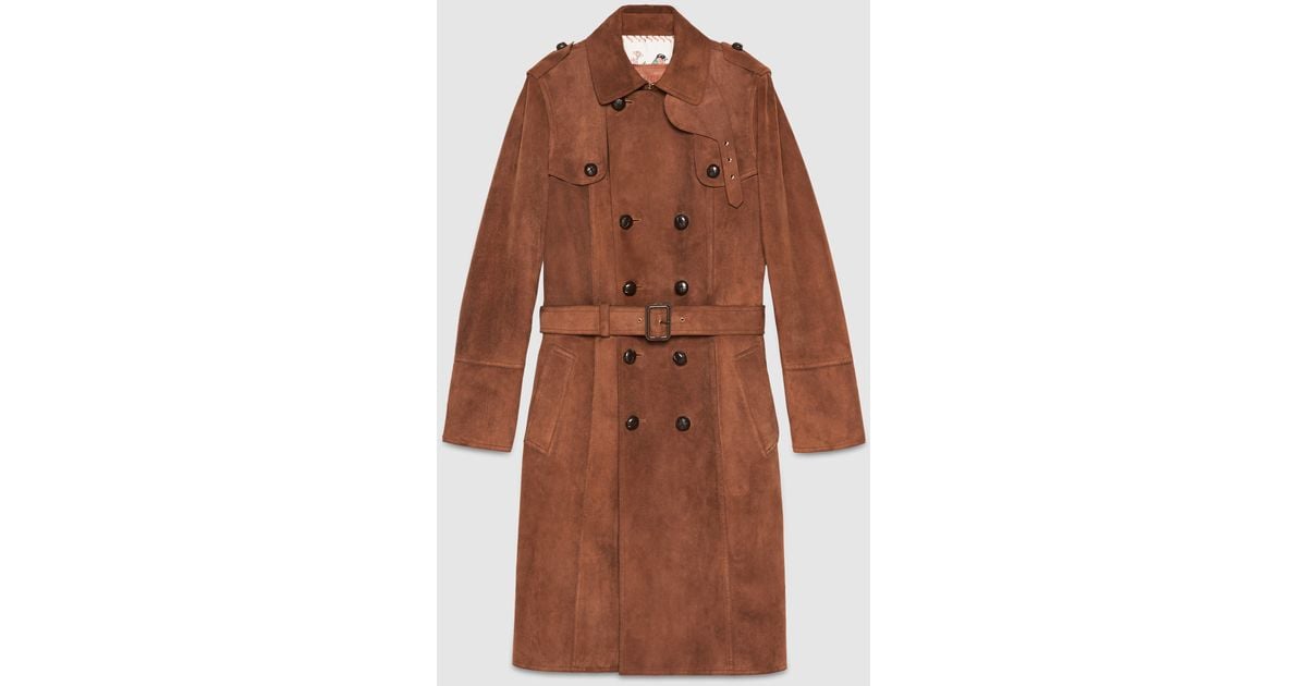 gucci suede trench coat