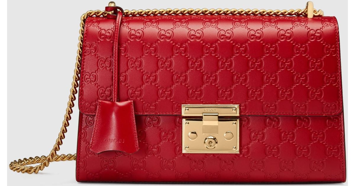 gucci padlock medium red