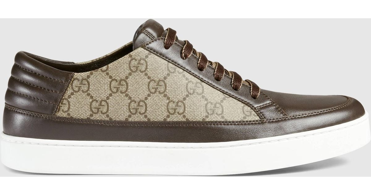 Gucci Gg Supreme Sneaker in Brown for Men | Lyst