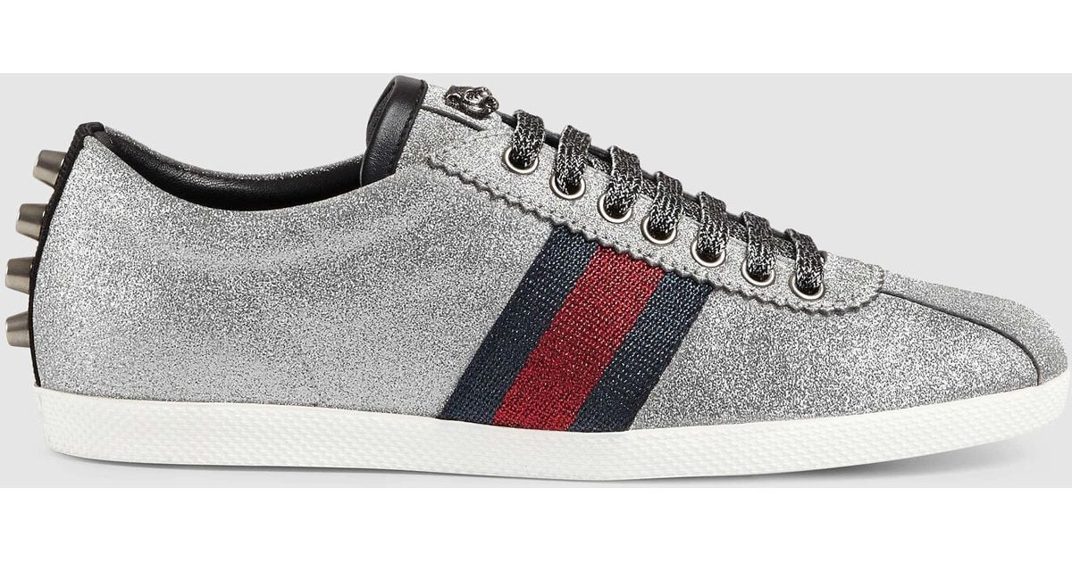 gucci silver sparkle sneakers