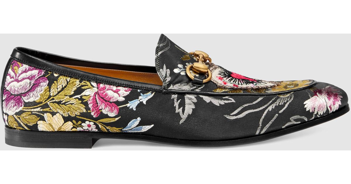 gucci jordaan floral jacquard loafer