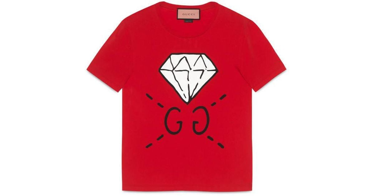 Gucci Cotton Ghost Gg Diamond T-shirt 