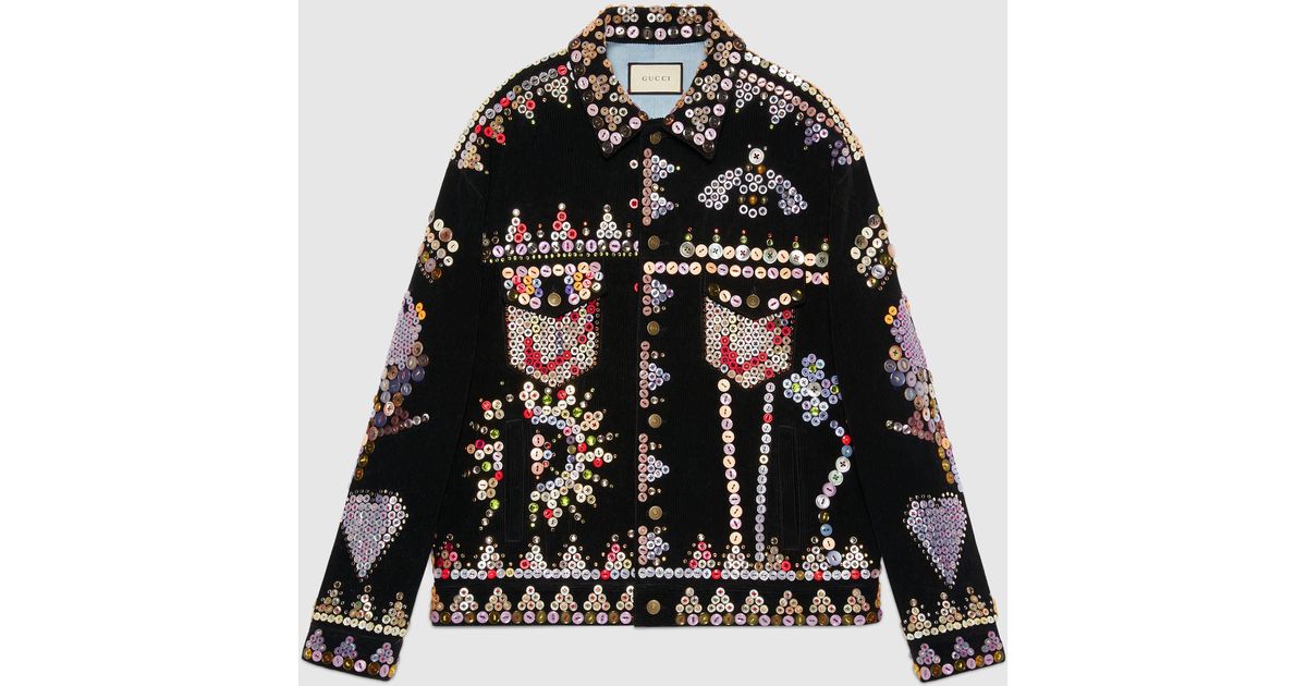 gucci embroidered coat