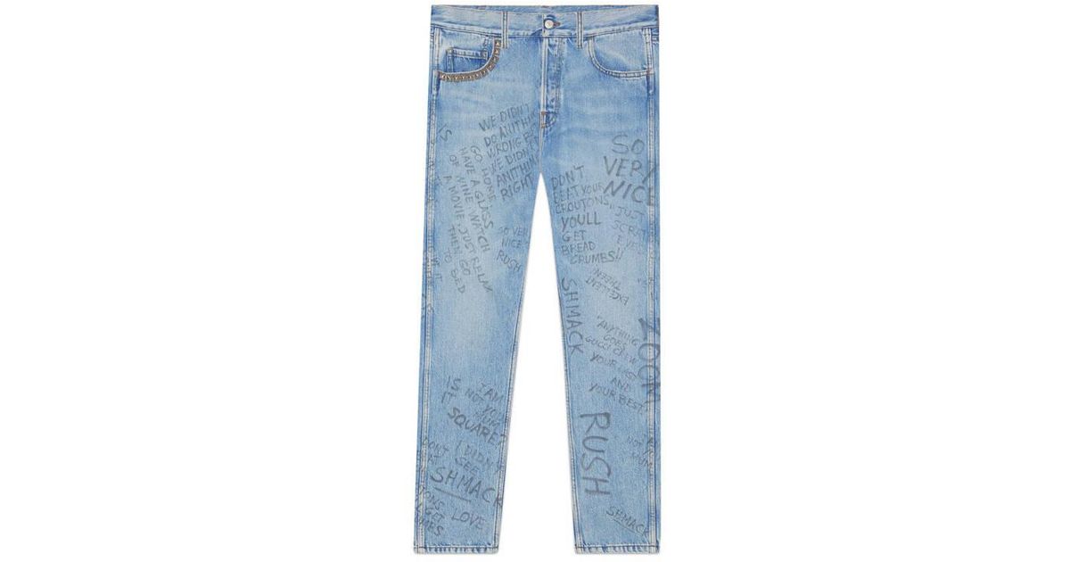 jeans with writing