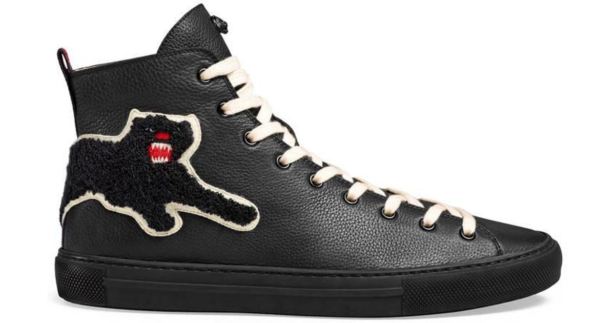 Gucci Leather High-top With Panther in 