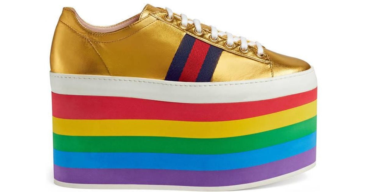 gucci platform rainbow shoes